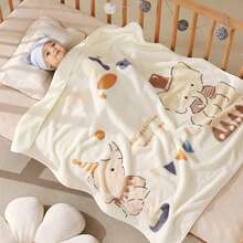 1 pezzo Coperta multifunzionale per bambini - Calore avvolgente, adatta per neonati da 0 a 1 anno, in morbido pile di corallo, assorbente, essenziale per i neonati, coperta con motivo stampato adorabile, comoda e durevole, ottimo regalo per il compleanno del bambino, la Festa dei bambini, il Natale - Multicolore - Visualizzare 3