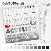 1pc Dual-Tip Acrylic Marker Pen, Soft Chisel Tip Brush Pen, Versatile For Coloring, Watercolor, DIY, Journaling, Graffiti, Art Painting, School Supplies