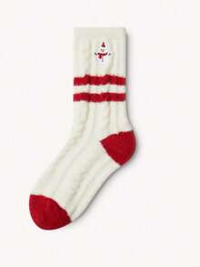 1 Paar Damen Dicke Fleece Weihnachts Socken, warm und gemütlich für den Innenbereich, geeignet für Weihnachten und den täglichen Outfit