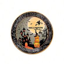 10pcs/20pcs/50pcs Halloween Disposable Paper Plate Set, Halloween Party Disposable Paper Plates, Cute Halloween 9-Inch/7-Inch Paper Plates, Paper Cups, Napkins, Suitable For Halloween Table, Halloween Party Decorations, Party Supplies - Multicolor - View 11
