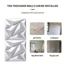 3D Diamond Texture PVC Wall Panels - Suitable For Decorating Living Room, Bedroom, Kitchen, TV Background, Corridor And Office, Diamond Decor Wall Stickers For Christmas & Winter