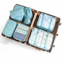Bolsas de Viaje 8 En 1 FFlion Organizador de Equipaje Viaje (Pink()) - Azul - Ver 7