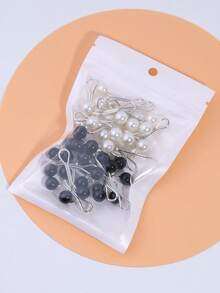 12 piezas Broche de mujer, Clips para bufanda, Alfileres para chal, Clips para bufanda, Alfileres para bufanda, Broche de perlas, Para suéter - 12 piezas blancas - Ver 14