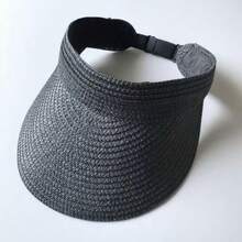 1pc Vintage Straw Hat, Foldable Brimless Boho Sun Hat, Fashion Sun Protection For Women