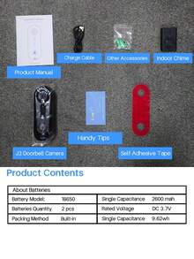 Wireless Doorbell Camera With Indoor Chime, 2.4Ghz WiFi Home Security Camera, Motion Detection, Smart Alerts, Two-Way Audio, Easy To Installation, Weather Resistance, Outdoor/Indoor Security - 黑色 - 查看 10