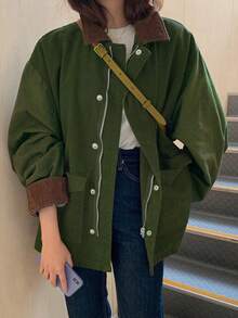 2025 女士休闲实用风衣夹克，宽松设计男友风短外套，春秋季，百搭时尚上衣