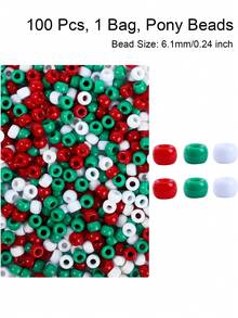 100/200pcs Acrylic Pony Beads Multicolor Plastic Bucket Beads For Jewelry Making DIY Braid Bracelet Necklace Pendant