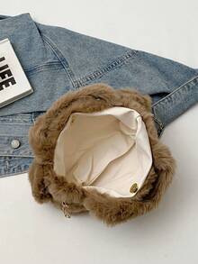 1 Stück süße Mädchen Plüsch Handtasche mit großen Augen für Mädchen - Magnetverschluss, leichte weiche Umhängetasche, vielseitige Kettentasche perfekt für Mädchen/Studenten für Alltag/Einkaufen/Urlaub/Herbst und Winter