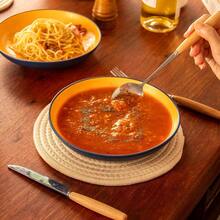 8inch Porcelain Dessert Set Microwave And Dishwasher  Lightweight For Pizza Pasta Bread Snacks Salad Yellow