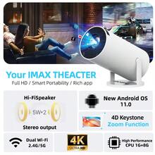HUASHIJIE New 5G Smart Projector, 1080P Full HD Home Theater Projector, 180° Rotation, No Screen Needed, For Bedroom, Computer, Phone, Outdoor, Camping, Living Room, Dorm, Kids, Christmas, Father's Day, Mother's Day Gift