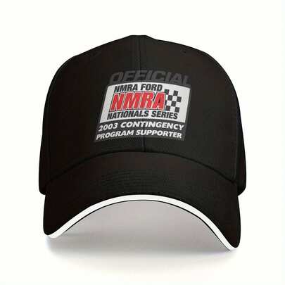 NMRA Official 2025 Summer New Fashion Sandwich Casual  Sports Curved Brim Hat - Printed Casual Baseball Cap - Color Blocking Stitched Sandwich Hat - Suitable For Both Men And Women - American Street Layered Design - Versatile Outdoor Baseball C