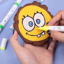 Acrylic Paint Markers Set Of 36 Colours Dual Tip Brush And Fine Paint Pens Permanent After Dry  For Rock Glass Ceramic Wood Fabric Plastic And DIY Crafts