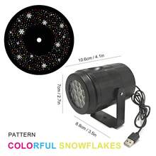 LED Projektionsleuchte, 16 dynamische Weihnachtsmuster, Schneeflocke/Schneemann/Rentier/Weihnachtsbaum/Weihnachtsmann Rotation, USB betrieben, 36V, Innenraum Dekoration, ohne Batterie, ohne Komponenten, Tischhalterung, Gewerbebeleuchtung