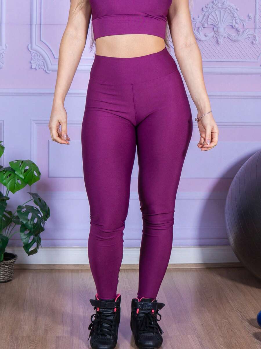Women Sports Leggings - Purple - View 1