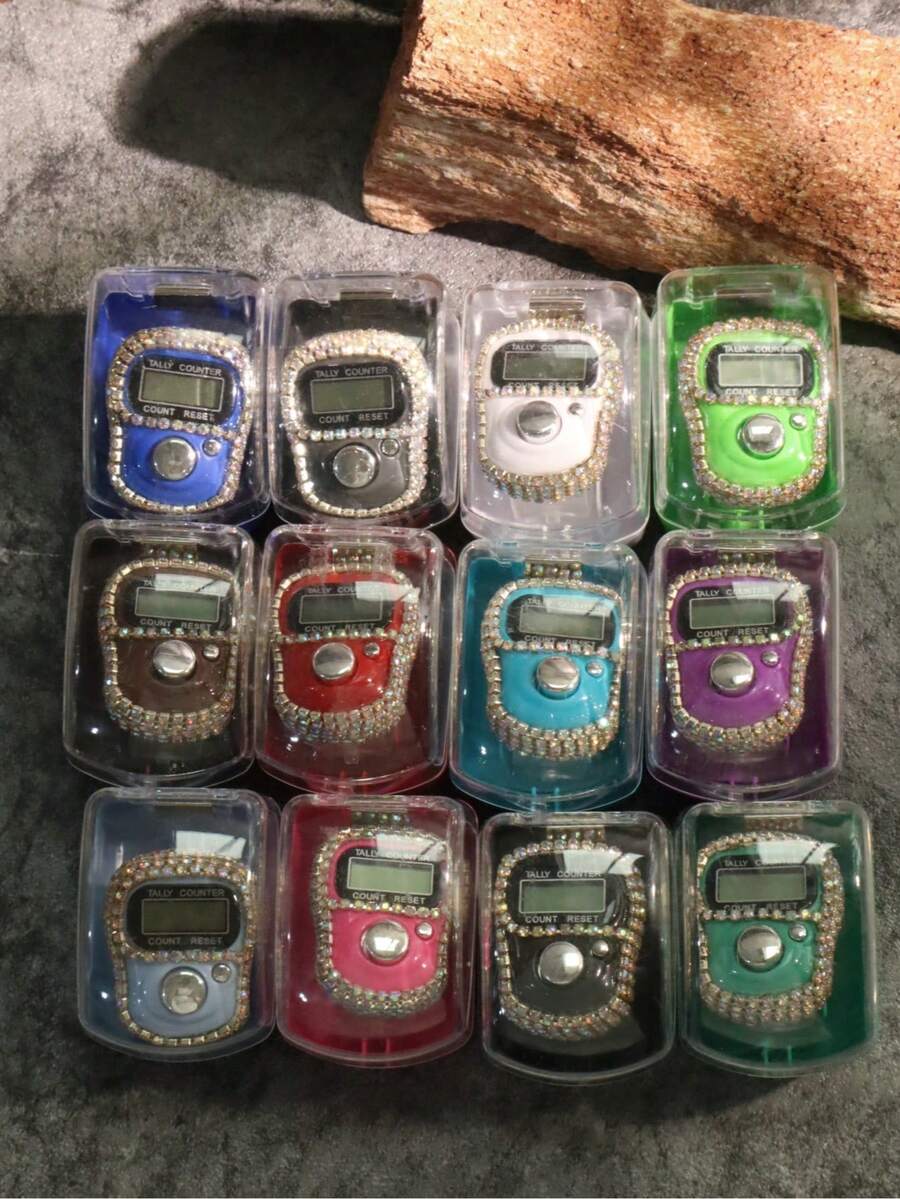 1pc-5pcs 2026 Spring Ramadan | Mini Rhinestone Finger Tally Counter, Middle Eastern Ramadan Prayer Counting Tool - Multicolor - View 1