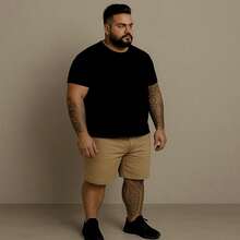 EVOLUTION PLAY Kit 2 Bermuda Shorts Twill Men's Plus Size 48 Or 58 Extra Large - Beige-khaki - View 8