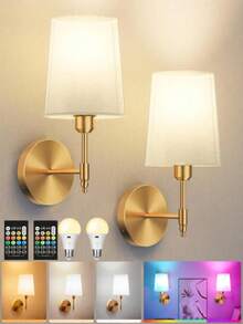 1200mAh Rechargeable Wireless Wall Lamp, Dimmable Detachable Light Strip With Remote Control, 8 RGB Colors, Suitable For Bedroom, Living Room And Home Entrance Decoration - 壁燈 - 查看 1