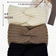 3 piezas de sujetadores de oreja de invierno para mujeres. Accesorios de invierno para mujeres para mantener el calor. Diademas para clima frío. Diademas de punto grueso como decoraciones para el cabello. Elegantes bufandas cálidas como bandas para el cabello de las mujeres, pañuelos de invierno para el cabello