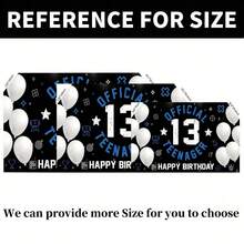 13th Birthday Backdrop Banner, Blue & White Teenage Theme Background, Suitable For 13th Birthday Party Decoration, Cake Table Decor, Garden Sign, Photo Prop And Birthday Party Supplies - Multicolor - View 5