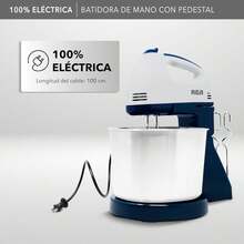 RCA Batidora de Pedestal RC-67SS de 120W con 6 Velocidades Ajustables, Tazón de 2.5L de Acero Inoxidable, Accesorios para Amasar, Batir y Mezclar, Diseño Elegante en Negro y Acero Inoxidable - 1 - Ver 10