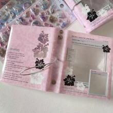 Pink Leopard Print Flower M5 Binder Loose Leaf Notebook Sticker Organizer - Pink - View 7