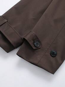 Classic Long Sleeve Cropped Trench Coat, Dad Style