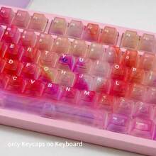 122 Keys Phoenix Rebirth Translucent ABS Keycaps, Cherry Profile, Suitable For Mechanical/Magnetic Keyboard