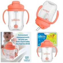 - Vaso de Entrenamiento con Pajita con Peso Milestones '' First, 9 oz270 ml, Verde Oliva, sin BPA, 6 Meses en adelante - Coral + 9 onzas - Ver 1