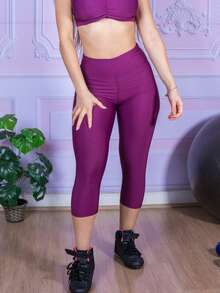 Women Sports Leggings - Purple - View 4