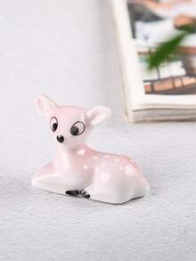 ¡Feliz Navidad! Plato de servir de cerámica con diseño de reno navideño, soporte para palillos chinos, soporte para tenedor y cuchara con diseño de ciervo de dibujos animados, cojín de vajilla para uso diario, soporte decorativo para bolígrafos, decoración de mesa navideña, decoración de mesa para fiestas.