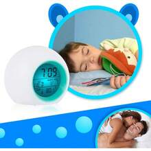 Reloj despertador digital, luz nocturna de 7 colores, repetición, detección de temperatura, 8 tonos de llamada diferentes, reloj despertador para niños, pequeño reloj despertador para el - 1 - Ver 6