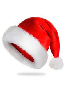 1/5/10个装儿童经典圣诞帽，天鹅绒圣诞老人帽，适合男孩女孩新年节日派对 - 長絨聖誕帽 - 查看 3
