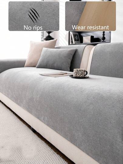 Capa de almofada para sofá de 1 peça para todas as estações, almofada de assento de sofá moderna e minimalista antiderrapante, capa de sofá à prova de poeira e lavável, macia e resistente ao desbotamento, aceita animais de estimação, serve em sofás em formato de L e sofás de 1/2/3/4 lugares