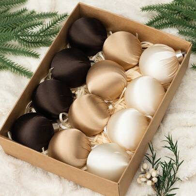 Zestaw dekoracji choinkowych z satynowej bombki choinkowej, ekskluzywny zestaw, wisior z dekoracją ślubną, odpowiedni na spotkania na świeżym powietrzu, świąteczna atmosfera w restauracjach, dekoracja stołu w kuchni, dekoracja do turystyki wiejskiej, dekoracja domu, dekoracje świąteczne, wystrój pokoju na zimę