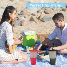 10/20/30 Pack Color Changing Plastic Cup With Lid And Straw, 24oz Iced Coffee Tea Smoothie Cup, Reusable Large Cup, Suitable Adults, Women, Party, Fit Parties, Halloween, Valentine's Day, New Year Surprise Parties, Birthday Party Supplies - 加冰水變色杯 - 查看 10