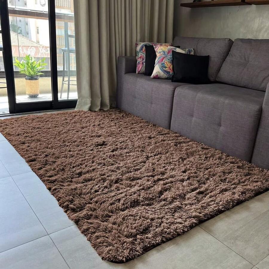 Luxury Shaggy Rug For Living Room Or Bedroom 2.00 X 1.40 - Mauve Purple - View 1