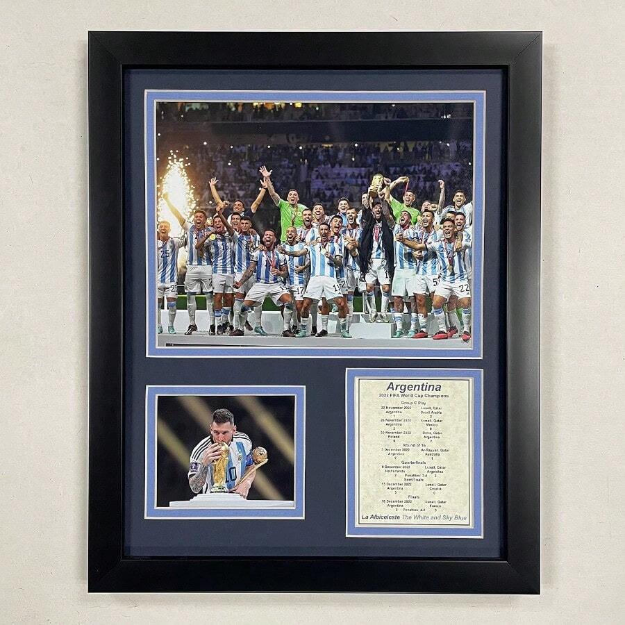 Legends Never Die Inc. Argentina 2022  World Cup Champions 12"X15" Framed Photo Collage Celebration - As Pic - View 1