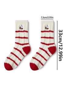 1 Paar Damen Dicke Fleece Weihnachts Socken, warm und gemütlich für den Innenbereich, geeignet für Weihnachten und den täglichen Outfit