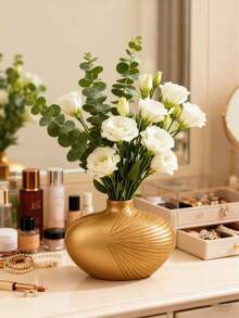 1 Piece Modern Simple Luxury Style Golden Vase, Resin Home Decoration Desktop Vase, Art Craft Ornaments For Home Decoration - Multicolor - View 12