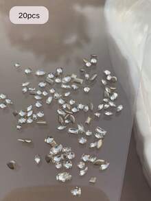 20/50 pièces Zircone synthétique Strass pour Nail Art, fond plat, mini taille petite, qualité 5A, super brillant. Diamants pour ongles DIY, accessoires décoratifs, fournitures pour ongles, pierres pour ongles - Multicolore - Voir 5