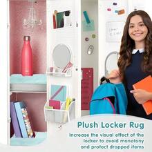 Locker Accessories, 3 Pcs Fluffy Locker Rug, Square Locker Accessories School, 12x12inch Locker Decor Fluffy Rug, Back To School Supplies, Locker Stuff Carpet Blue - Blue - View 7