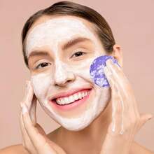 100pcs Round Compressed Facial Cleansing Sponges, Wood Pulp Fiber Expandable, Face Cleaning Makeup Puff, Suitable As Valentine's Day Gift For Girlfriend, One-Time Thickened Facial Cleansing Sponge - Multicolor - View 8