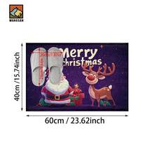 1 Stück Fußmatte mit Weihnachtsmann- und Elchmuster, rutschfeste Fußmatte aus Spezialfaser, geeignet für Feiertagsdekoration, Küche, Badezimmer, Esszimmer, Schlafzimmer, kann als Weihnachtsgeschenk verwendet werden