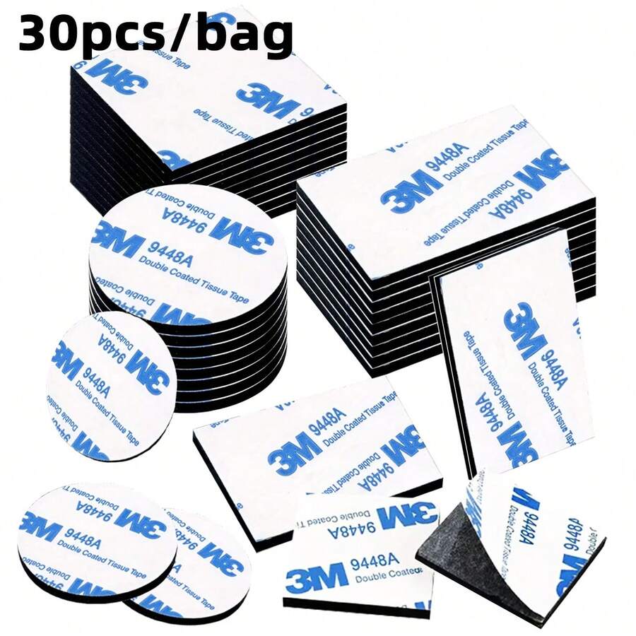 30pcs Double Sided Tape, Wall Tape Suitable For Home, Office, Car, Outdoor Use - Black - View 1