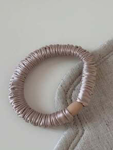 1 pieza - Lazo de pelo de satén de unicolor de alta gama con alta elasticidad para un peinado de cola de caballo elegante, lazo de pelo simple, cordón de cuero para mujeres, sujetadores de cola de caballo, bandas elásticas para el cabello, scrunchies, cuerda para el cabello