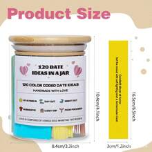 120-Piece Creative Date Decorative Glass Jars - Round Elegant Design With Natural Cork Stoppers, Perfect Wedding Gift Jars For Newlyweds & Anniversary Decorative Containers, Ideal For Valentine's Day, Mother's Day, Graduation Ceremony & Father's Day Gift Giving, Elegant Glass Jars With Cork Lids For Multi-Occasion Gift-Giving,