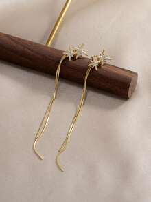 1 Pair Minimalist Stylish Multi-Spike Tassel Earrings, Suitable For Women's Daily Wear, Gift For Friends, Christmas Gift