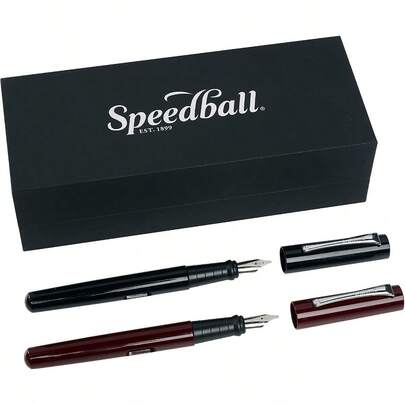 Calligraphy Fountain Pen Gift Set Black And Burgundy Optimum Comfort And Performance PrecisionMachined Nibs Ideal For Lettering Artists And Enthusiasts