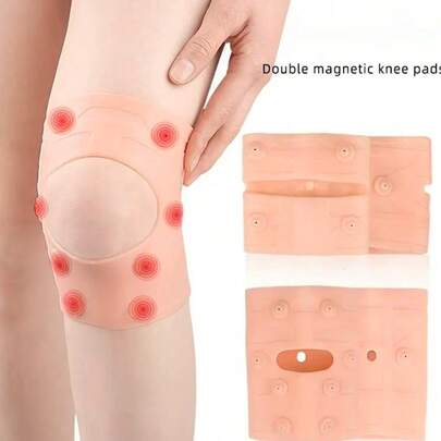 1 قطعة من دعامة الركبة المغناطيسية للرياضة للخارج، مناسبة للرياضات والتمارين والجري والدراجات، دعامة ضاغطة للركبة، يُغسل باليد فقط