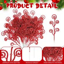 MEHELANY 20/10Pcs Christmas Tree Picks Sprays Candy Shape Curl Sticks Spray Branches Glitter Artificial Stem Picks, Christmas Tree Stem Ornaments For DIY Crafts Garland Christmas Home Decor Wedding Wreath Decoration Vase Filler Christmas Decorations Room Decor